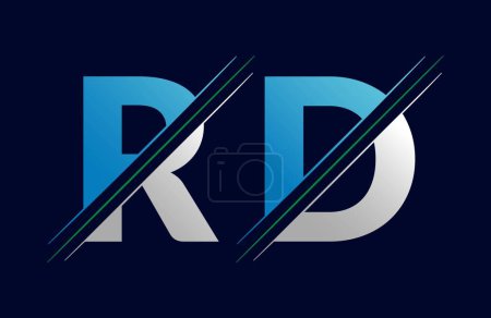 Abstract rd letter logo design template. Vector Logo Illustration.