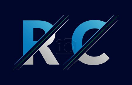 Abstract rc letter logo design template. Vector Logo Illustration.