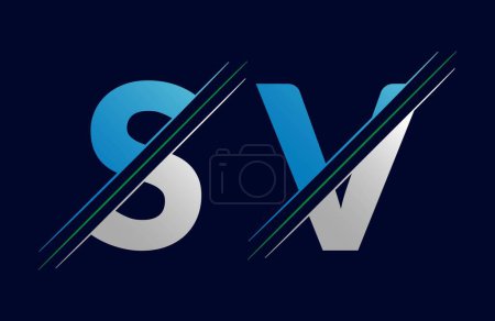 Abstract sv letter logo design template. Vector Logo Illustration.