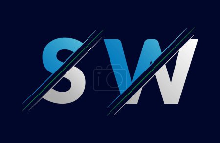 Modèle vectoriel de conception de logo SW Letter.