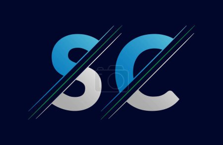 Abstract sc letter logo design template. Vector Logo Illustration.