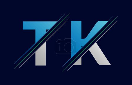 Abstract TK letter logo design template. Vector Logo Illustration.