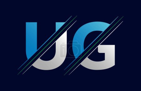 Plantilla de vector de diseño de logotipo UG Letter.