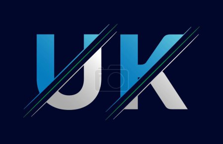 Abstract UK letter logo design template. Vector Logo Illustration.