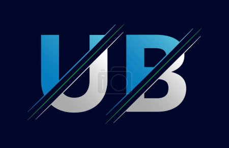 Ilustración de UB Carta logotipo diseño vector plantilla. - Imagen libre de derechos