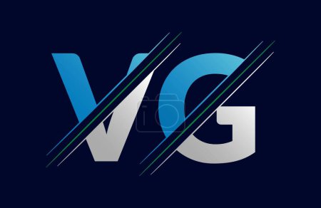 Modèle vectoriel de conception de logo lettre VG.