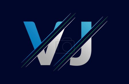 Abstract VJ letter logo design template. Vector Logo Illustration.