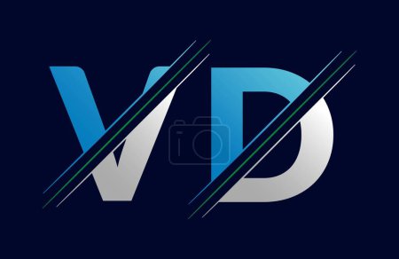 Abstrakte VD-Schriftzug-Design-Vorlage. Vektor Logo Illustration.