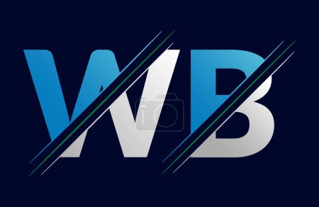 WB Letter logo design vector template.