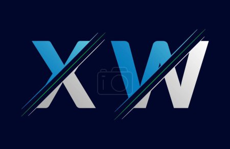 Abstract xw letter logo design template. Vector Logo Illustration.