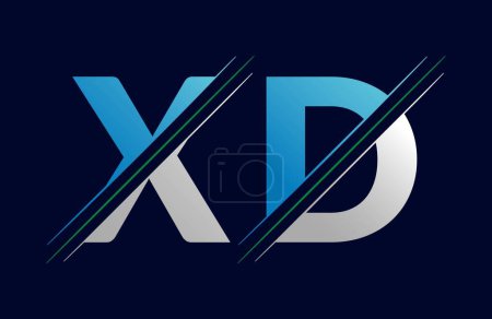 Abstract xd letter logo design template. Vector Logo Illustration.