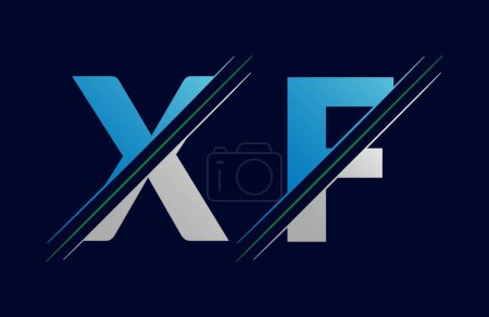XF Carta logotipo diseño vector plantilla.