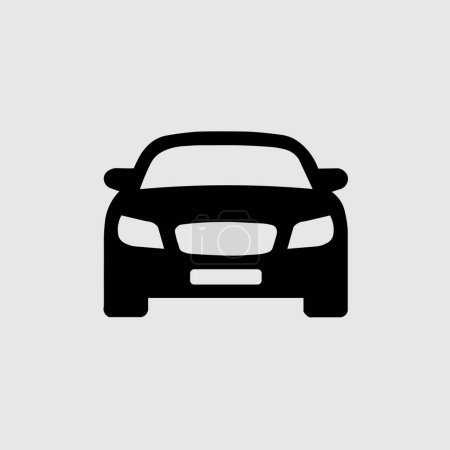 Téléchargez les illustrations : Icône de voiture, Vue de face de voiture, Icône vectorielle isolée sur fond blanc, illustration vectorielle icône de voiture - en licence libre de droit
