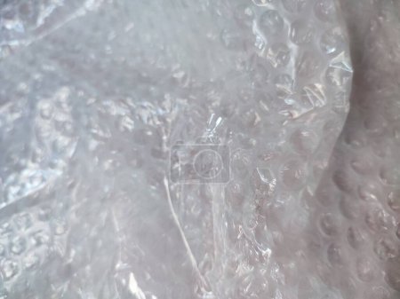 Foto de Película blanca del amortiguador del abrigo o del aire de la burbuja Textura horizontal abstracta para el fondo creativo de la ilustración, primer plano, vista superior, espacio de la copia - Imagen libre de derechos