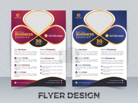 Illustration for Creative Corporate Business Flyer Design Template - Royalty Free Image