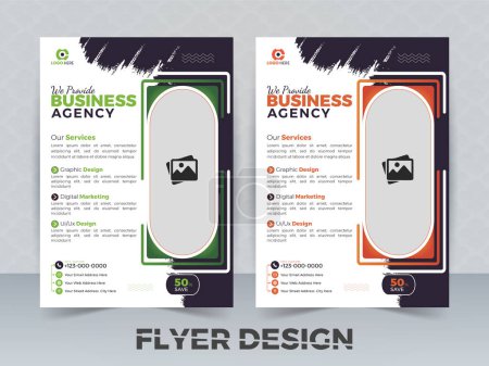 Illustration for Professional Business Agency Flyer Design Template - Royalty Free Image