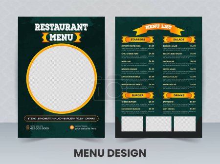 Illustration for Restaurant Food Menu Design Template - Royalty Free Image