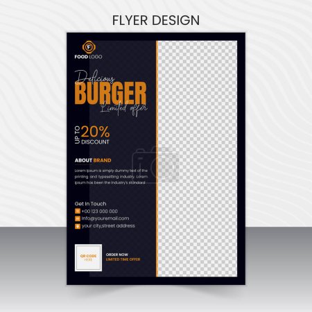 Illustration for Restaurant Food Flyer Design Template - Royalty Free Image