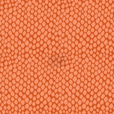 Illustration for Snake skin seamless pattern with color of year 2024 Peach Fuzz. Texture of scales of crocodile, alligator, lizard, reptile. Fashion and luxury textile design. For print, banner, cover, wrapping paper. - Royalty Free Image