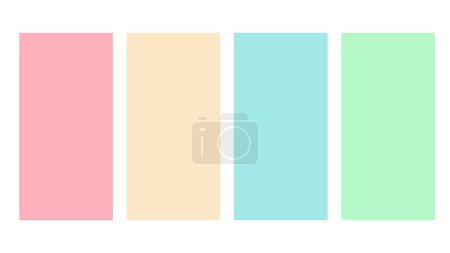 Palette de couleurs rose, jaune, bleu et vert. Ensemble de combinaison de palette de couleurs vives en hex rgb. Palette de couleurs pour ui ux design. Illustration vectorielle abstraite pour votre graphisme, bannière, affiche