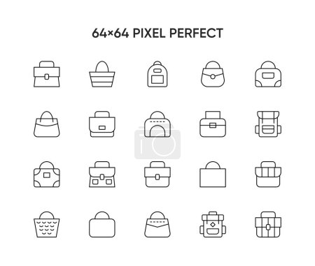Photo for Bag icons set vector black - Royalty Free Image
