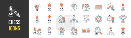 Illustration for Simple Set of Chess Related Vector Icons. Contains such Icons as Queen, Strategy, Checkmate and more. - Royalty Free Image