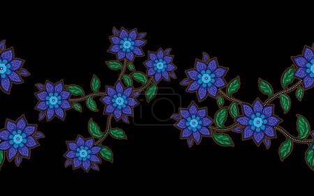 Foto de Batik floral dibujado a mano patrón sin costuras - Imagen libre de derechos