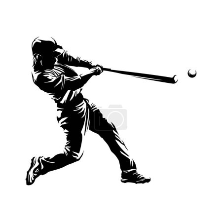 Illustration for Baseball player in silhouette logo - Royalty Free Image