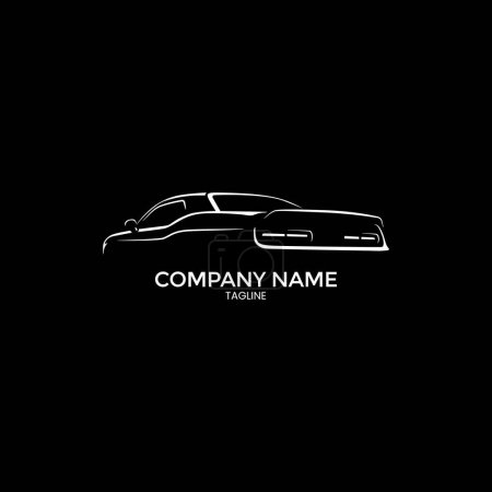Ilustración de Logotipo de la silueta del coche del músculo con un fondo negro - Imagen libre de derechos