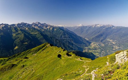 Photo for Summer Splendor in the French Alps, Maurienne, Massif du Grand Arc. The serene beauty of the Massif du Grand Arc in the Maurienne region of France during summer. - Royalty Free Image