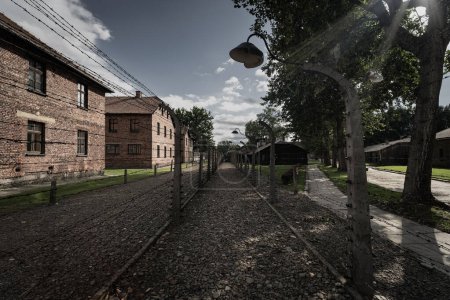 Poland, Auschwitz July 28, 2023. German concentration death camp. High quality photo