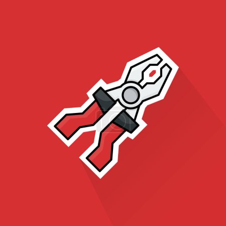 Illustration for Illustration Vector of Red Pliers in Flat Design - Royalty Free Image