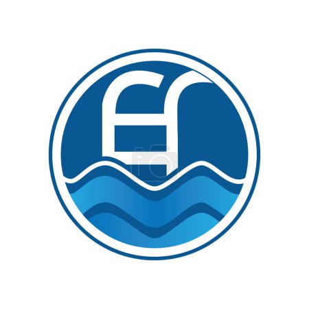 Ilustración de Icono del logo de la piscina de natación - Imagen libre de derechos
