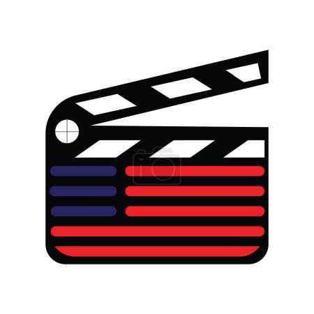 Ilustración de Dirección de la película clappeboard icono logotipo clapper board - Imagen libre de derechos
