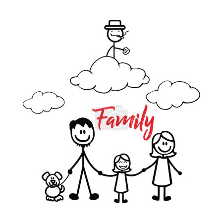Ilustración de Familia nube logotipo icono vector camiseta diseño - Imagen libre de derechos