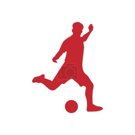 Ilustración de Futbolista jugando fútbol patadas logo vector - Imagen libre de derechos