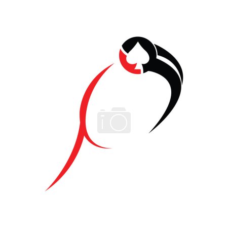 Ilustración de Raqueta deportiva y logotipo de la tarjeta de ajedrez - Imagen libre de derechos