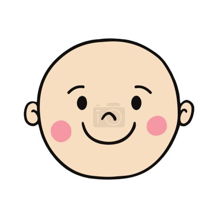 Cherubic Infancy: Baby Face Illustration