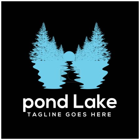 Ilustración de Estanque lago logotipo diseño ilustración - Imagen libre de derechos