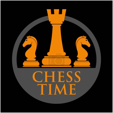 chesstime logo diseño vector ilustración