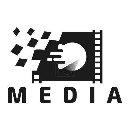 icône de conception de logo bobine média