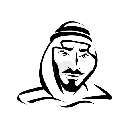 arabic man silhouette logo design 