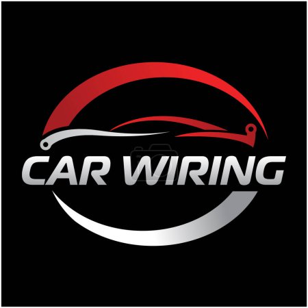 car wiring logo design icon vector