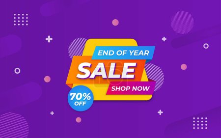 End of  year sale banner, Sale banner promotion template design.