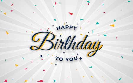 Illustration for Happy birthday background template with golden lettering and editable 3d text effect. - Royalty Free Image