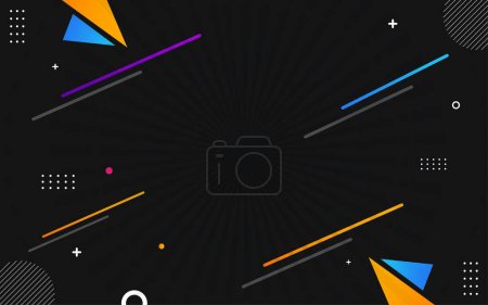 Illustration for Geometric black background with abstract shapes with vector file. - Royalty Free Image