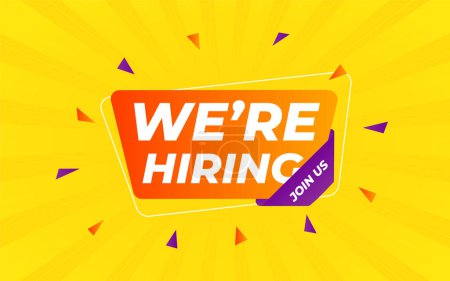 We are hiring vacancy concept poster template outsource team hire creative employe