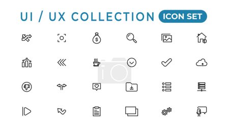 Photo for Mega set of ui ux icon set, user interface iconset collection.Set of thin line web icon set, simple outline icons collection, Pixel Perfect icons, Simple vector illustration - Royalty Free Image