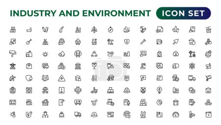 Téléchargez les illustrations : Ensemble d'icônes liées aux énergies vertes, renouvelables et alternatives. Collection d'icônes Eco. - en licence libre de droit