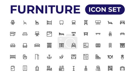 Furniture, icon set.Outline icon collection